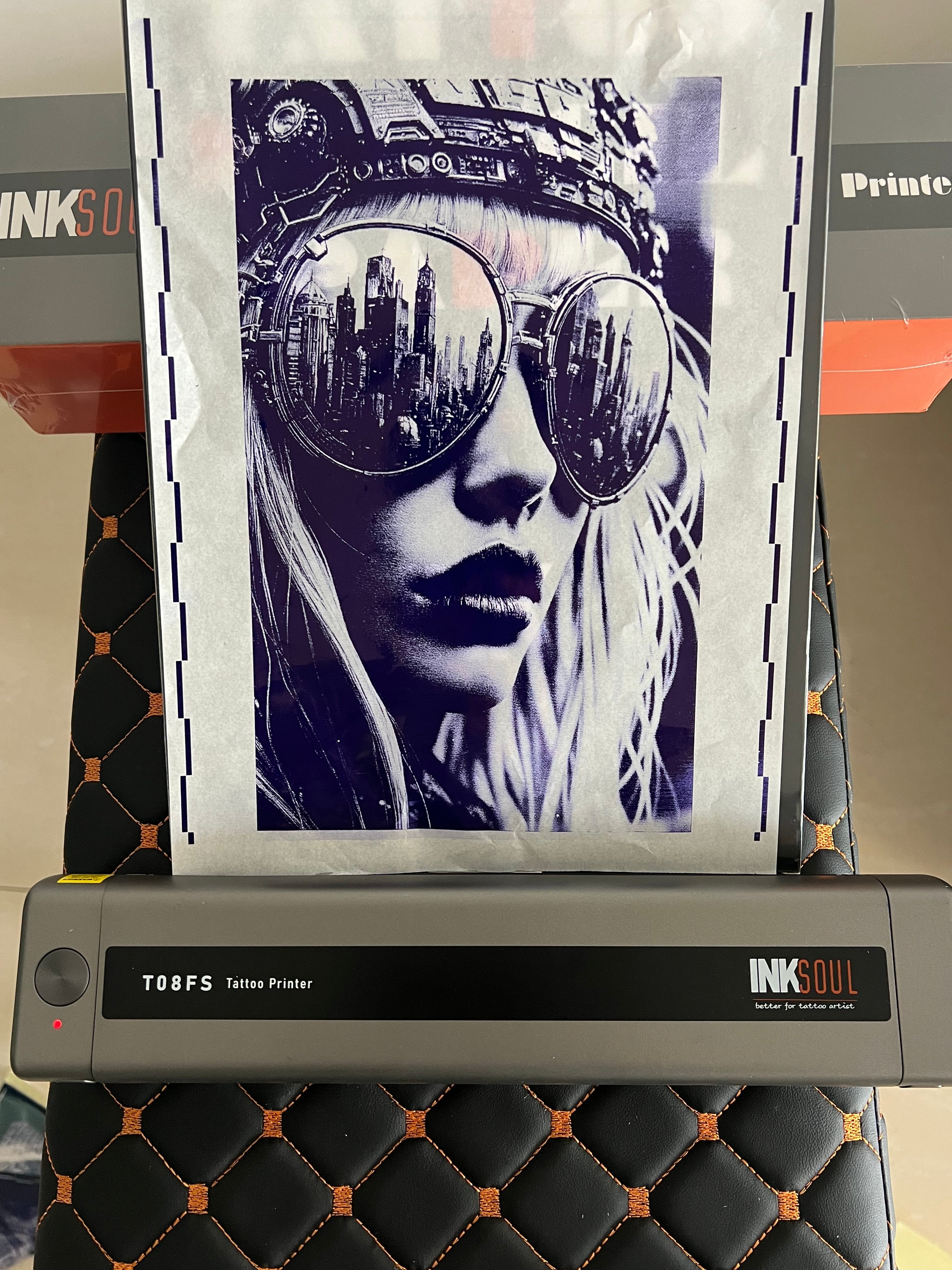 INKSOUL® T08FS Wireless Tattoo Transfer Stencil Printer-Can print shadows