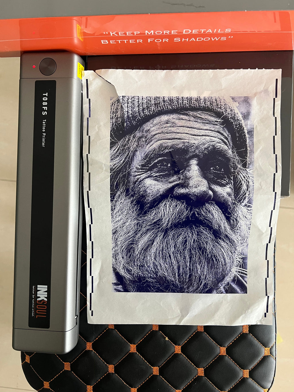 INKSOUL® T08FS Wireless Tattoo Transfer Stencil Printer-Can print shadows